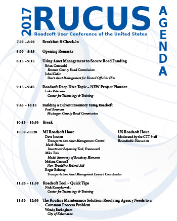 RUCUS 2017 Agenda